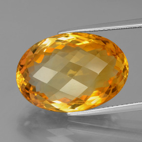 Citrino naturale dorato da 15,93 ct, taglio ovale, VVS