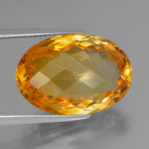 Citrino naturale dorato da 15,93 ct, taglio ovale, VVS