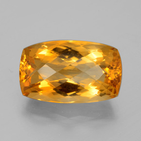 Citrino naturale oro da 11,75 ct, taglio a cuscino, VVS