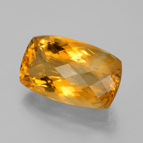 Citrino naturale oro da 11,75 ct, taglio a cuscino, VVS
