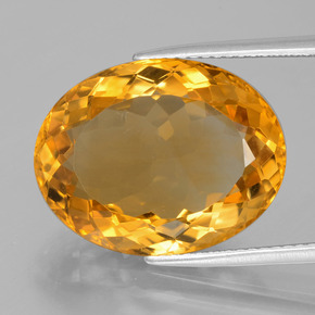 Citrino naturale dorato da 12,91 ct, taglio ovale, VVS