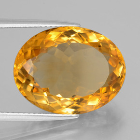 Citrino naturale dorato da 12,91 ct, taglio ovale, VVS