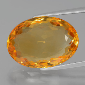 Citrino naturale dorato da 14,86 ct, taglio ovale, VVS