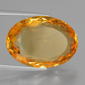 Citrino naturale dorato da 14,86 ct, taglio ovale, VVS