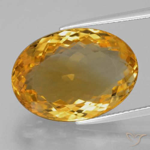 Citrino dorato scuro naturale da 15,65 ct, taglio ovale, VVS