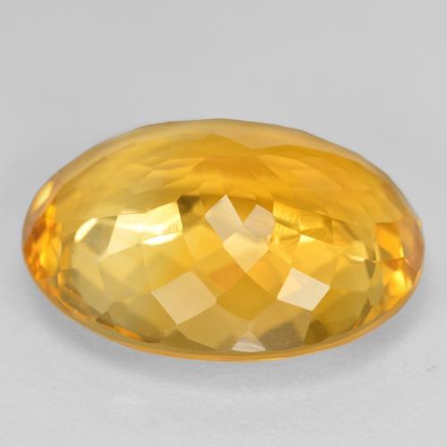 Citrino naturale dorato da 15,91 ct, taglio ovale, VVS