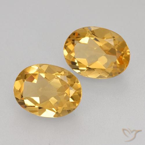 Gemme di Citrino Arancio chiaro-Oro naturale da 3.39 ct, Ovale, VVS-VS