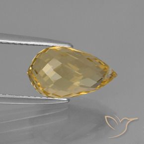 Citrino Dorato chiaro naturale da 3.74 ct, Taglio briolette, VVS-VS