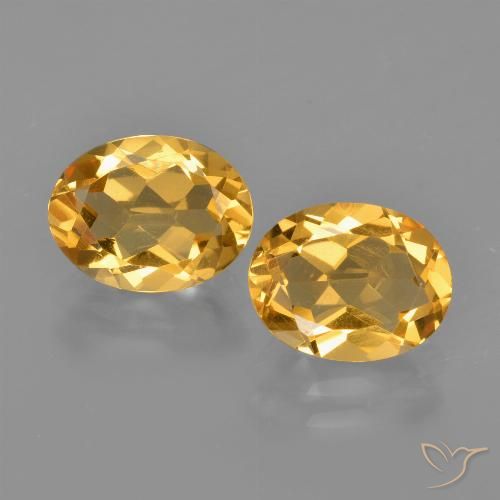 3.14ctw Naturale Arancio Dorato Profondo Citrino, Ovale, VVS-VS