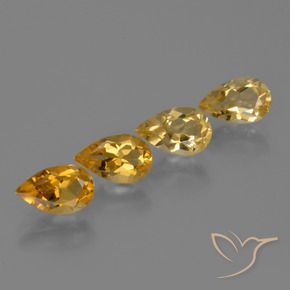 Gemme di Citrino Dorato scuro naturale da 3.03 ct, Forma a pera, VS