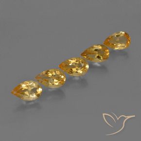 Gemme di Citrino Dorato naturale da 3.56 ct, Forma a pera, VS