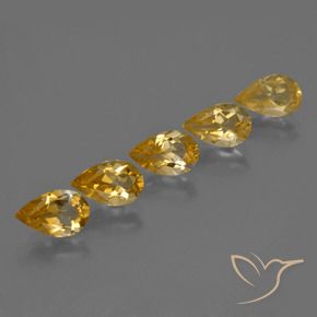 Gemme di Citrino Dorato naturale da 3.27 ct, Forma a pera, VS