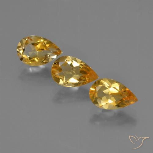 2.25ctw Naturale Arancio Dorato Profondo Citrino, Forma a pera, VS