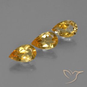 Gemme di Citrino Arancio Dorato Profondo naturale da 2.25 ct, Forma a pera, VS