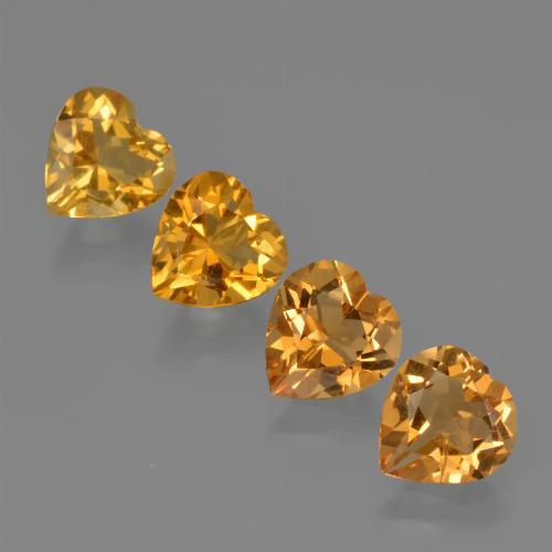 Citrino naturale dorato da 3,62 ct, a forma di cuore, VS