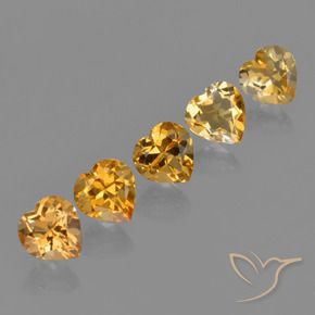 Gemme di Citrino Arancio intenso-OroG naturale da 4.51 ct, Cuore, VVS-VS