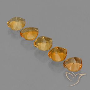 Gemme di Citrino Arancio intenso-OroG naturale da 4.51 ct, Cuore, VVS-VS
