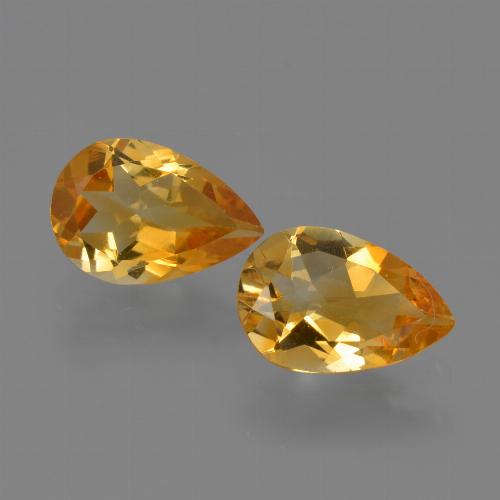 Citrino naturale dorato da 2,00 ct, taglio a pera, VVS-VS
