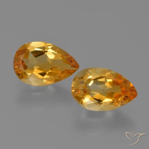 2.30ctw Naturale Arancio intenso-OroG Citrino, Forma a pera, VS