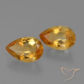 Gemme di Citrino Arancio intenso-OroG naturale da 2.30 ct, Forma a pera, VS
