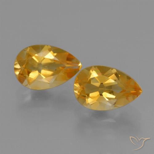2.38ctw Naturale Arancio intenso-OroG Citrino, Forma a pera, VVS