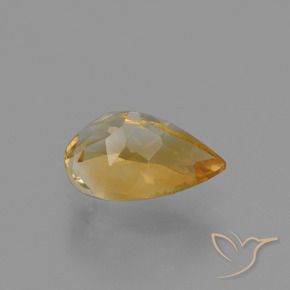Citrino Dorato naturale da 1.24 ct, Forma a pera, VVS-VS