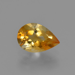 Citrino Arancio Scuro-Oro naturale da 1.18 ct, Forma a pera, VVS-VS