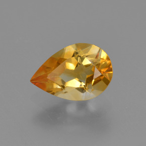 Citrino Arancio Scuro-Oro naturale da 1.18 ct, Forma a pera, VVS-VS