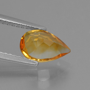 Citrino Arancio Scuro-Oro naturale da 1.18 ct, Forma a pera, VVS-VS