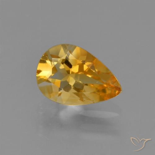 1.09ct Naturale Arancio intenso-OroG Citrino, Forma a pera, VS
