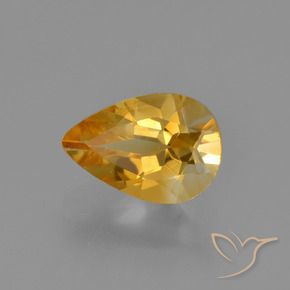 Citrino Arancio intenso-OroG naturale da 1.09 ct, Forma a pera, VS