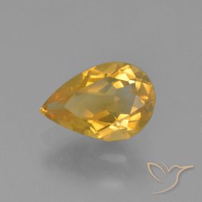 Citrino Arancio Dorato Profondo naturale da 1.17 ct, Forma a pera, VS