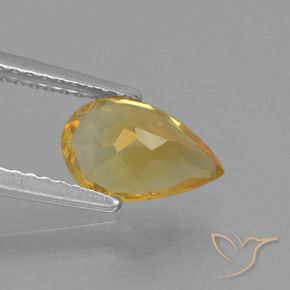 Citrino Arancio Dorato Profondo naturale da 1.17 ct, Forma a pera, VS