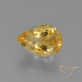 Citrino Dorato naturale da 1.24 ct, Forma a pera, VVS-VS