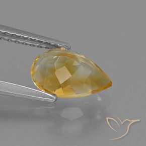 Citrino Dorato naturale da 1.24 ct, Forma a pera, VVS-VS