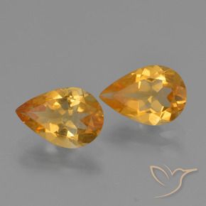 Gemme di Citrino Arancio intenso-OroG naturale da 1.90 ct, Forma a pera, VVS