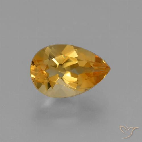 1.25ct Naturale Arancio intenso-OroG Citrino, Forma a pera, VVS-VS