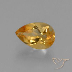 Citrino Arancio intenso-OroG naturale da 1.25 ct, Forma a pera, VVS-VS