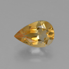 Citrino naturale dorato da 1,13 ct, taglio a pera, VVS
