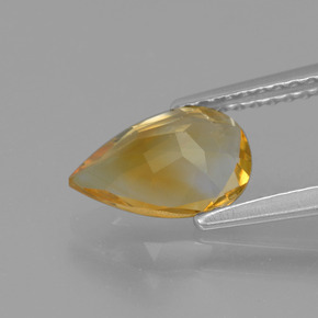 Citrino naturale dorato da 1,13 ct, taglio a pera, VVS