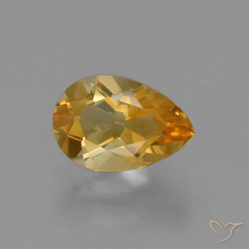 1.28ct Naturale Arancio-Oro Citrino, Forma a pera, VVS