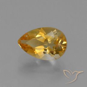 Citrino Arancio-Oro naturale da 1.28 ct, Forma a pera, VVS