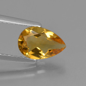 Citrino Arancione-Oro medio naturale da 1.04 ct, Forma a pera, VVS