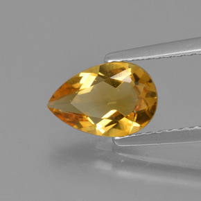 Citrino Arancione-Oro medio naturale da 1.04 ct, Forma a pera, VVS