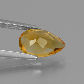 Citrino Arancione-Oro medio naturale da 1.04 ct, Forma a pera, VVS