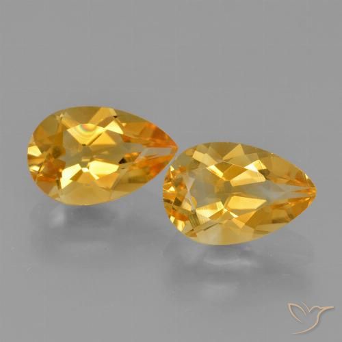 2.30ctw Naturale Arancio medio-chiaro-oroG Citrino, Forma a pera, VVS