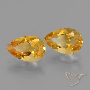 Gemme di Citrino Arancio medio-chiaro-oroG naturale da 2.30 ct, Forma a pera, VVS
