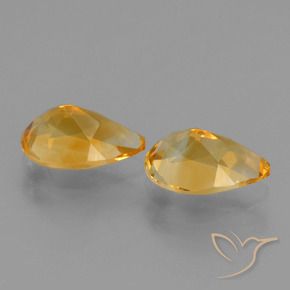 Gemme di Citrino Arancio medio-chiaro-oroG naturale da 2.30 ct, Forma a pera, VVS