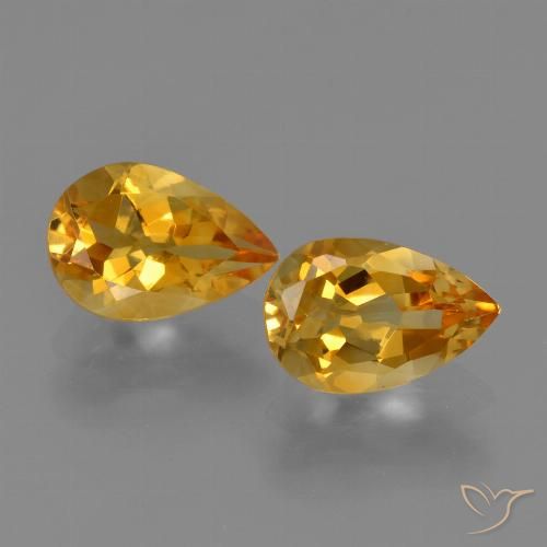 2.11ctw Naturale Arancio intenso-OroG Citrino, Forma a pera, VVS-VS