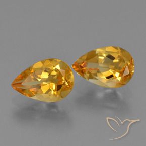 Gemme di Citrino Arancio intenso-OroG naturale da 2.11 ct, Forma a pera, VVS-VS